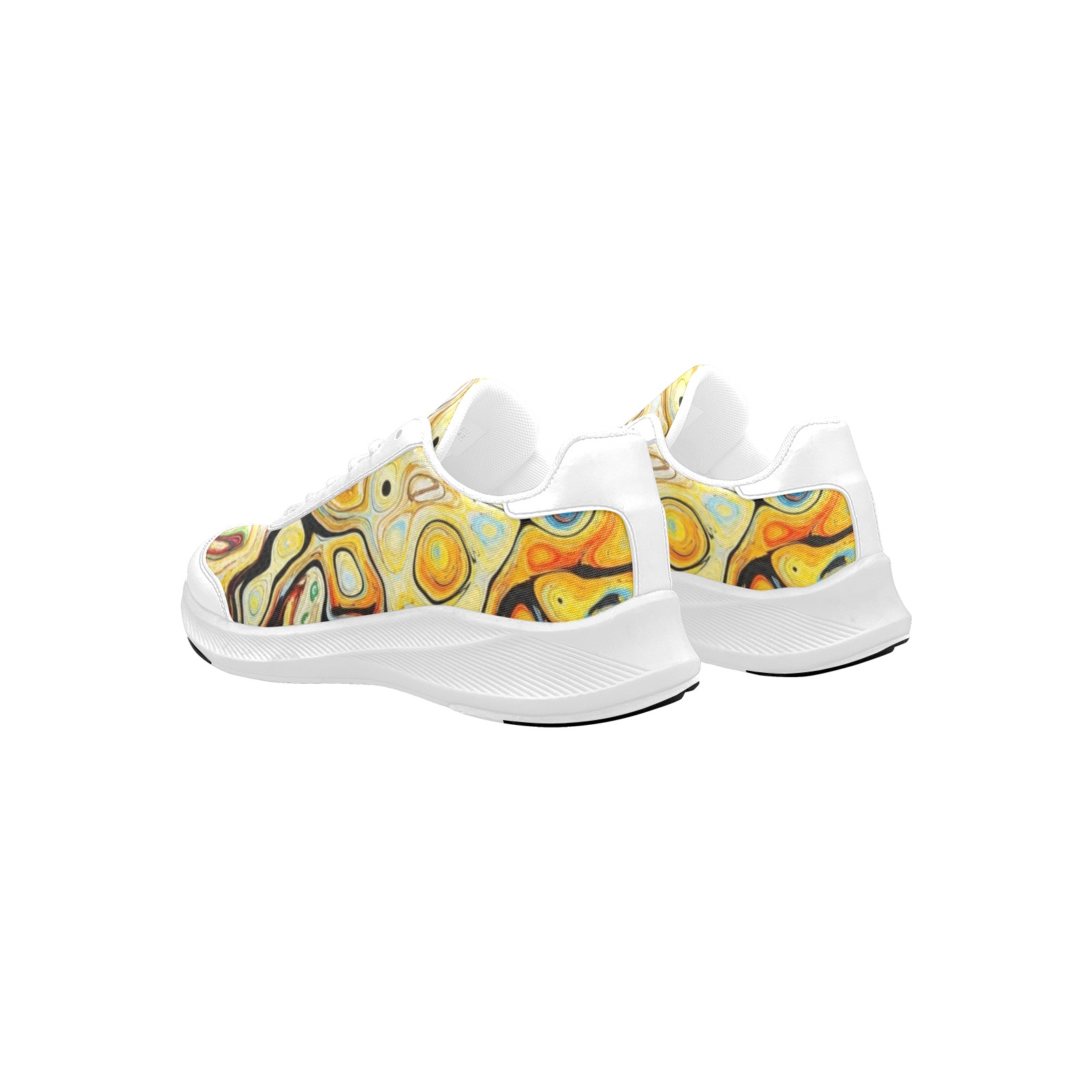 Men's Mudguard Running Shoes with All-over Print, White Sole