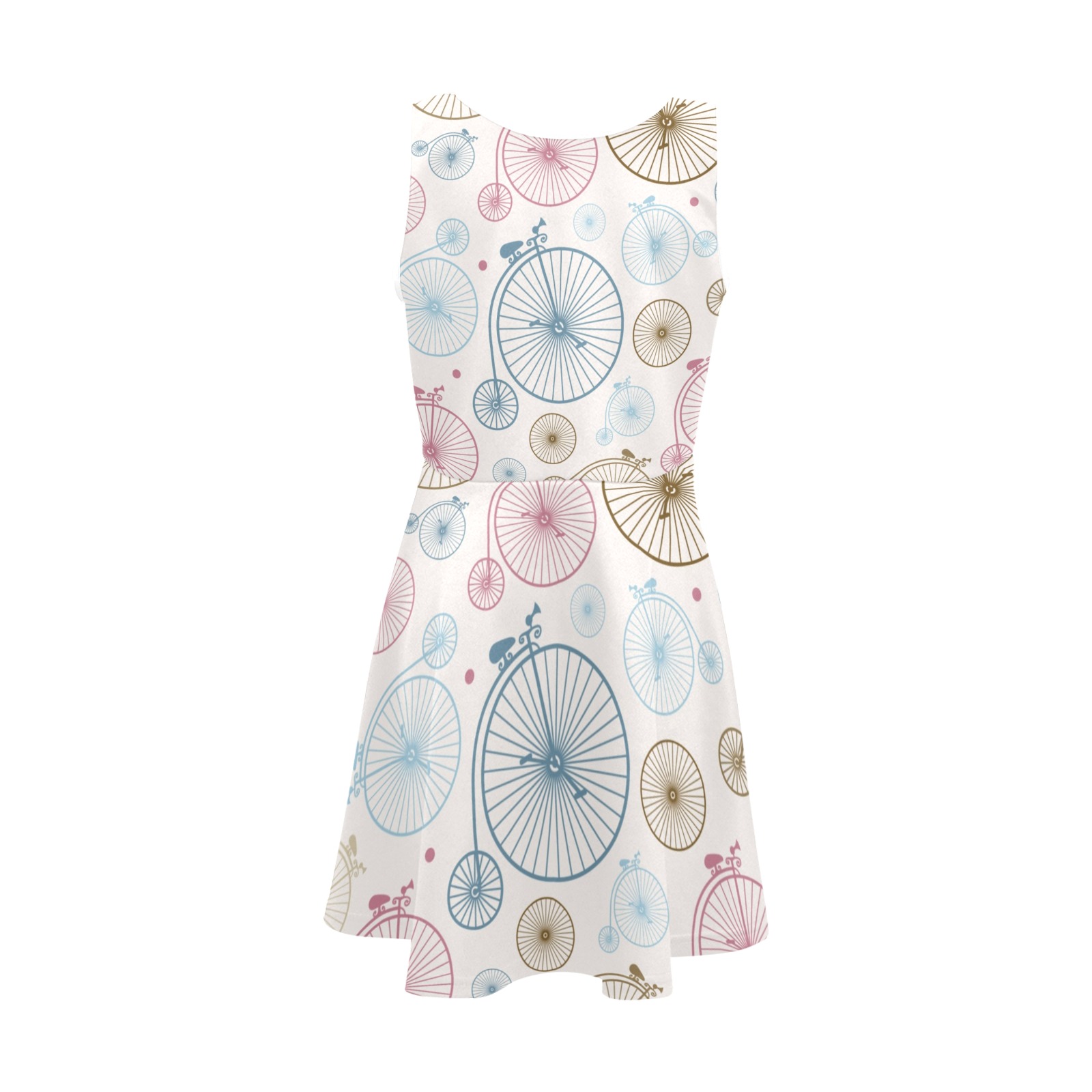 Girl's sleeveless sundress Model D56, floral print, polyester and spandex summer dress.