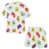Ladies' White Polyester Butterfly Print Home Suit Set - Comfortable Summer Wear
