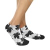 Men's black and white maple leaf ankle socks