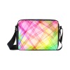 Classic Cross-body Nylon Bag Model 1632 with rainbow plaid design