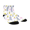 Mini crew socks with toucan, pineapple and feather print