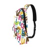 Men's Chest Bag (Model 1678) with colorful letter print | Durable nylon sling bag