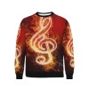 Men's music note crew neck sweatshirt, 95% polyester blend, suitable for spring/autumn/winter wear.