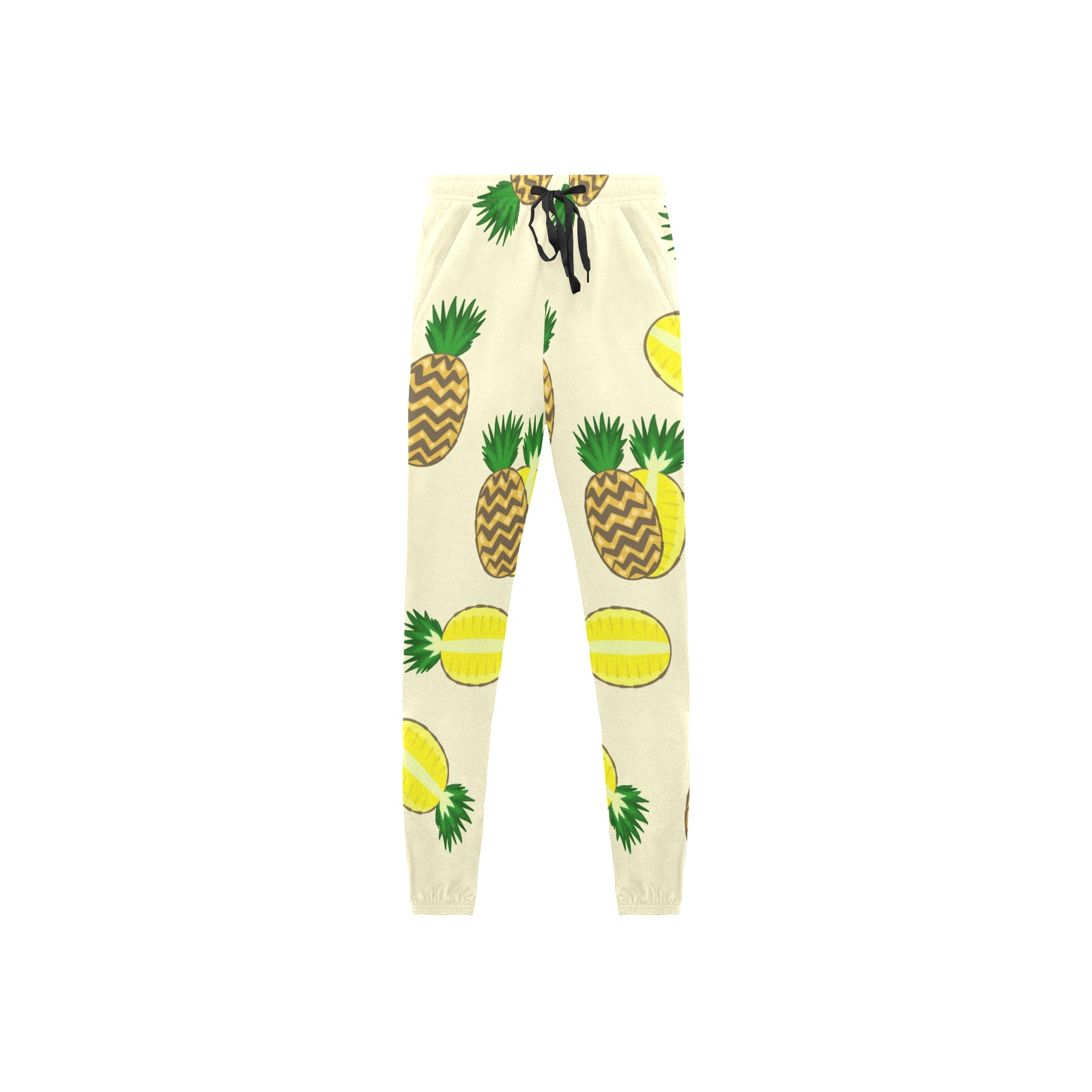 Men's Pineapple Print Jogger Pajama Pants - 100% Polyester Comfortable Home Wear
