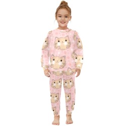 Little Girls' Crew Neck Long Pajama Set (Sets 18)