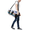 Colorful travel duffel bag Model 1679, water-resistant, with adjustable strap.
