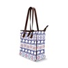 Classic Tote Bag (Model 1644) with tribal print, waterproof fabric, and brown handles for shopping or work.