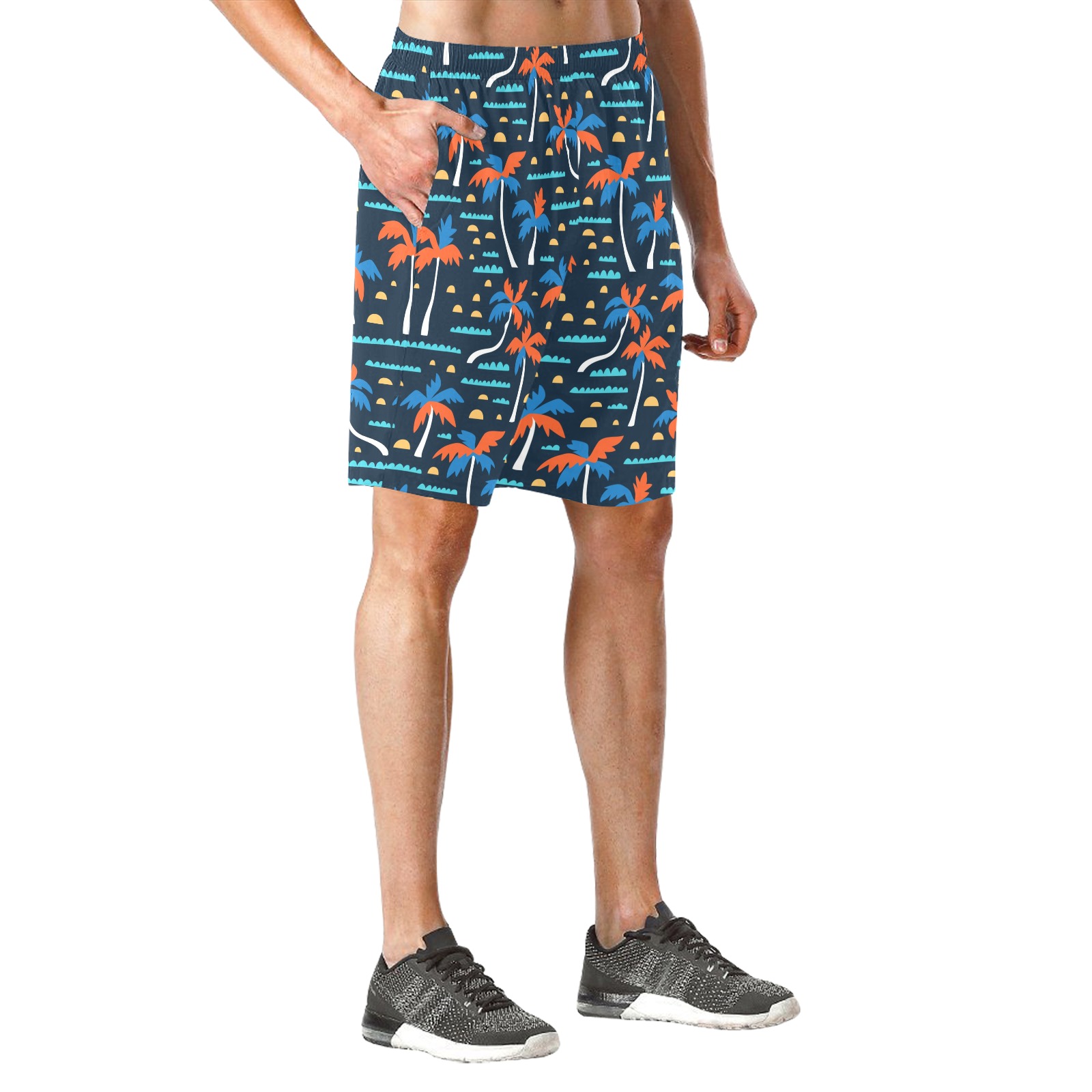 Men's All Over Print Elastic Beach Shorts (L20) - Featuring a comfortable, relaxed fit for swimming, beach or vacation.