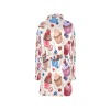 Women's all over print night robe featuring cupcake pattern, polyester fabric, belt design for comfortable sleep.