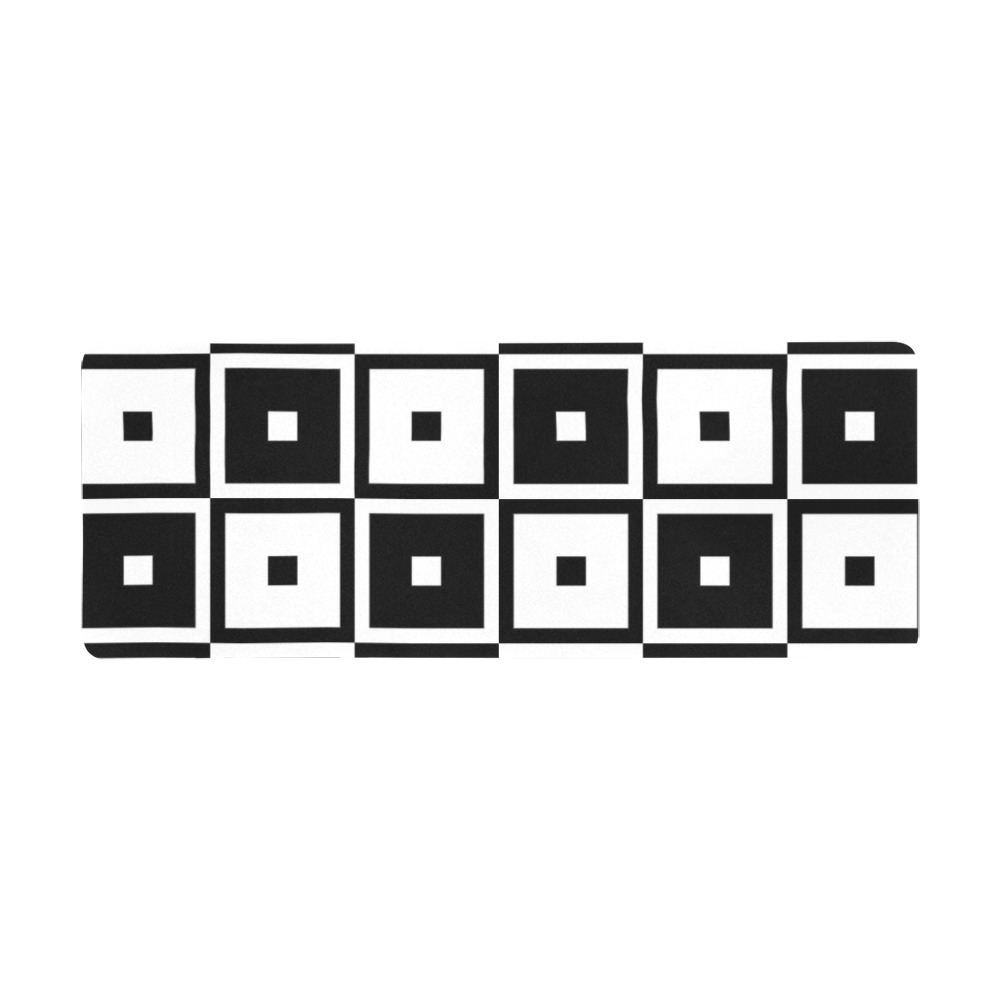 Rectangle Mousepad with black and white square pattern
