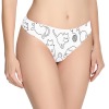 Women's Classic Thong (Model L5) featuring a playful cat pattern, made from soft polyester for everyday comfort.