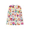 Women's all-over print pajama top with a colorful mushroom pattern, made of 100% polyester.
