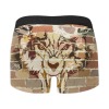 Men's All Over Print Boxer Briefs (Model L10) with wolf face design, comfortable polyester briefs.