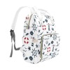 Nautical Print Multi-Function Backpack (Model 1688) - White waterproof nylon with anchor, helm, and star patterns