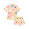 Little Girls' V-Neck Pajama Set - Cartoon Print, Polyester Sleepwear, Shorts and Top