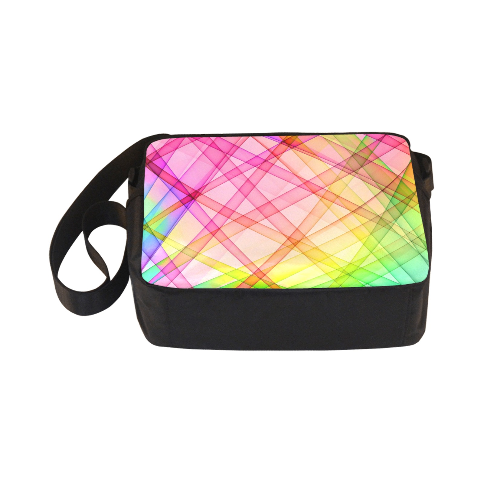 Classic Cross-body Nylon Bag Model 1632 with colorful plaid design, waterproof nylon material, for men and women
