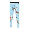 Men's blue compression leggings with cartoon print for workout. Athletic wear.