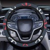 Steering Wheel Cover with Elastic Edge, black neoprene fabric with pattern design