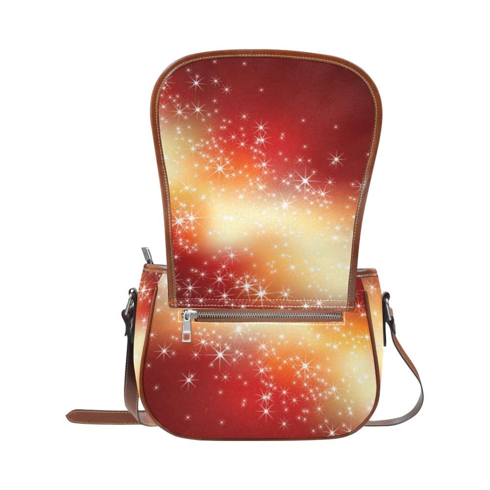 Saddle bag (Model 1649) with a unique pattern and gold-tone hardware, perfect for women's daily use, shopping, and travel.