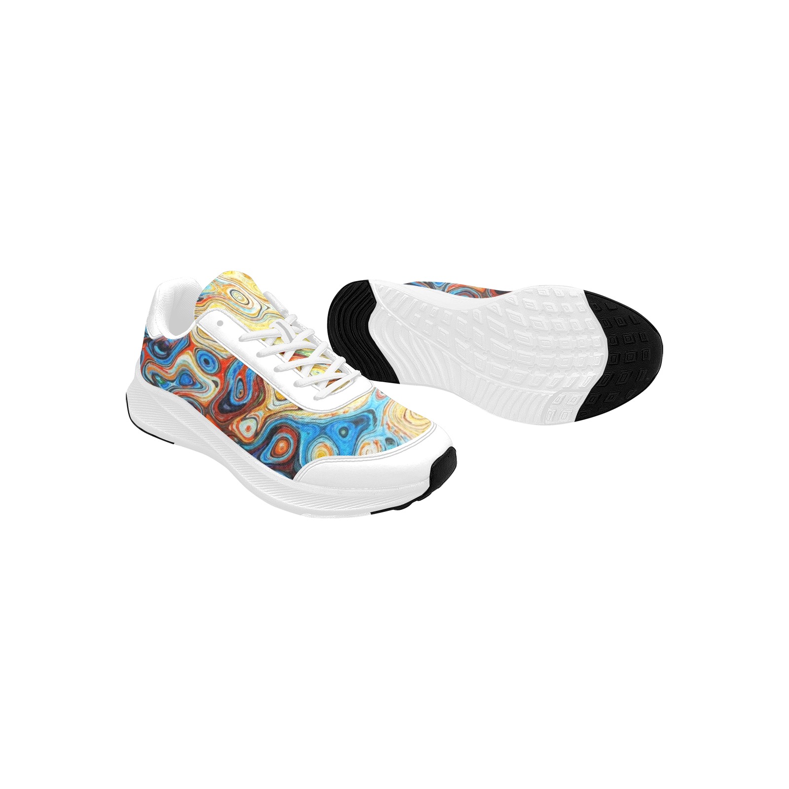 Men's All-over Print Mudguard Running Shoes with white sole
