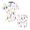 Women's yoga set with Toucan print. Polyester blend, tight fit, two-piece set for women.