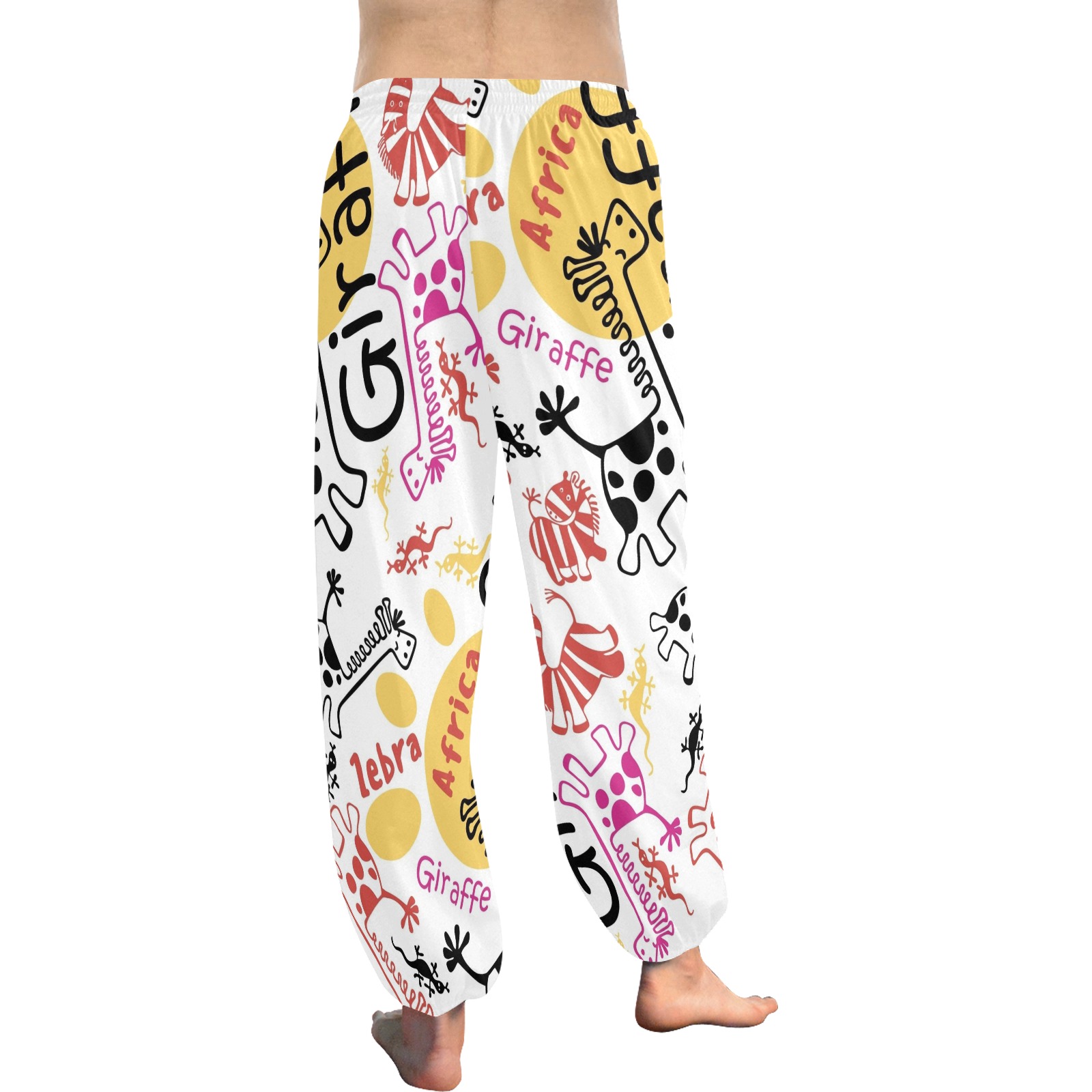 Women's All Over Print Harem Pants (Model L18) with colorful floral print