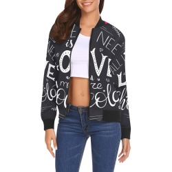 All Over Print Bomber Jacket for Women ( H19)