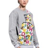 Men's Chest Bag (Model 1678) with colorful print, worn by a model in gray sweatshirt.