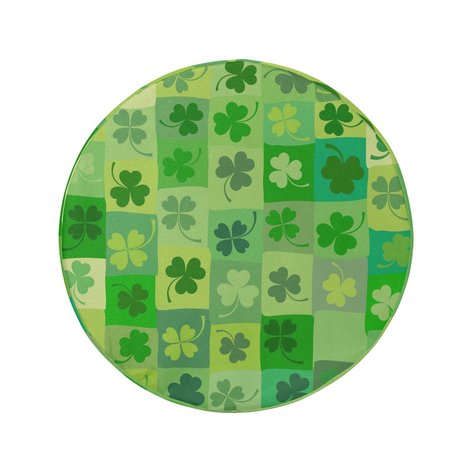Green shamrock design spare tire cover, 17-inch size, durable polyester material