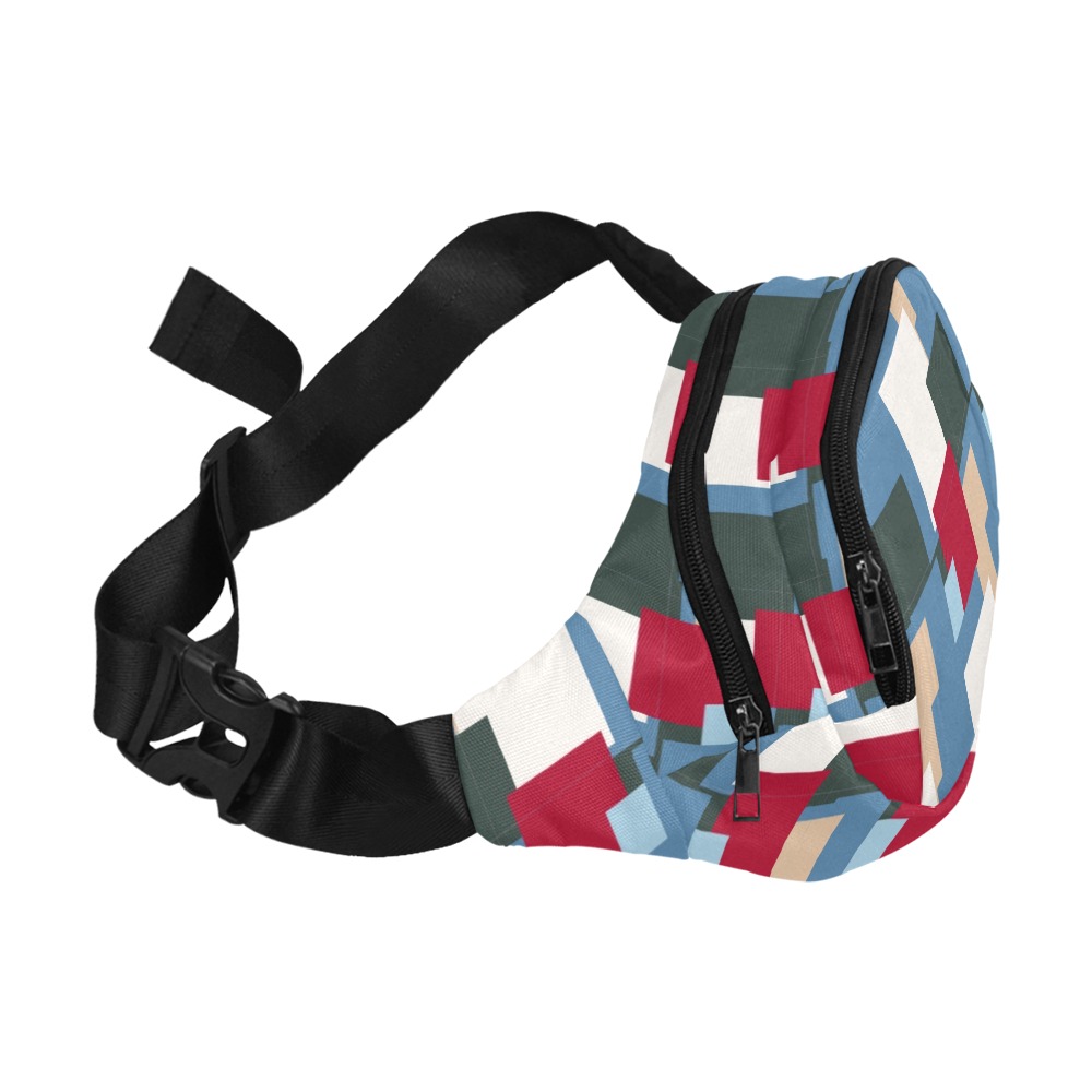 Unisex Waist Bag (Model 1677) with all-over print, durable nylon cloth, adjustable strap.