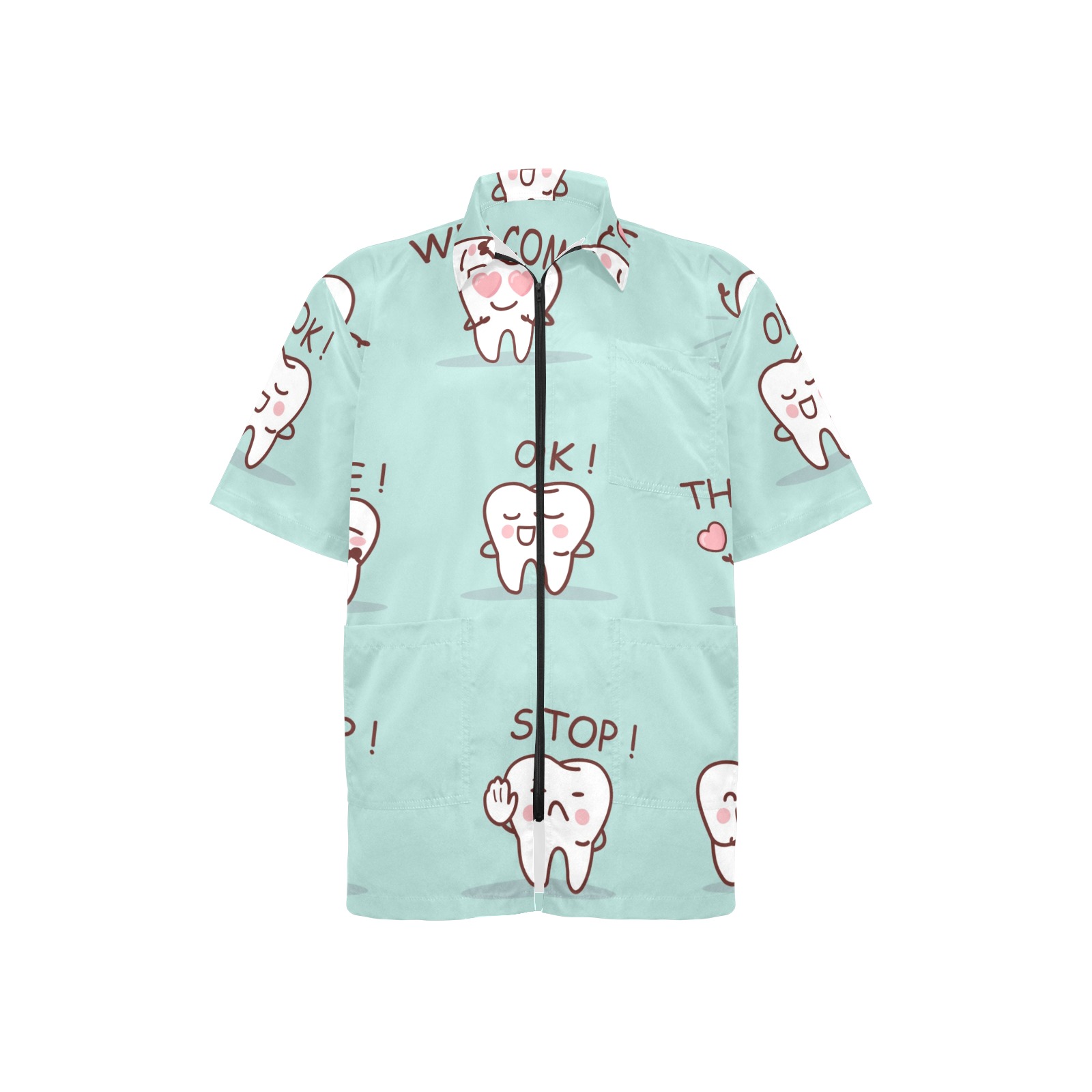 Turquoise Grooming Jacket (H53) with Tooth Pattern and Zip