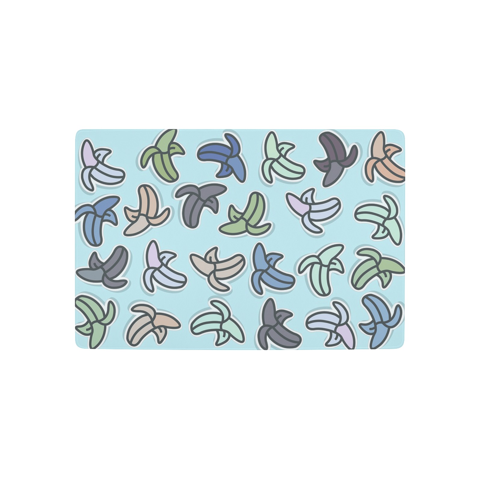 Rectangle mousepad with banana peel pattern, cloth cover and rubber base, 23.6"x16"