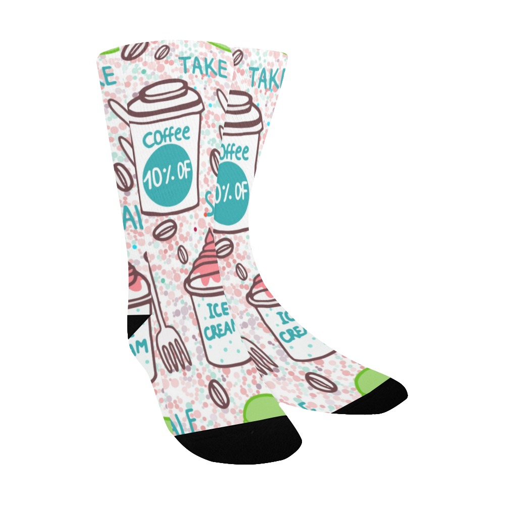 Kid's custom coffee and ice cream socks for kids, all-over print