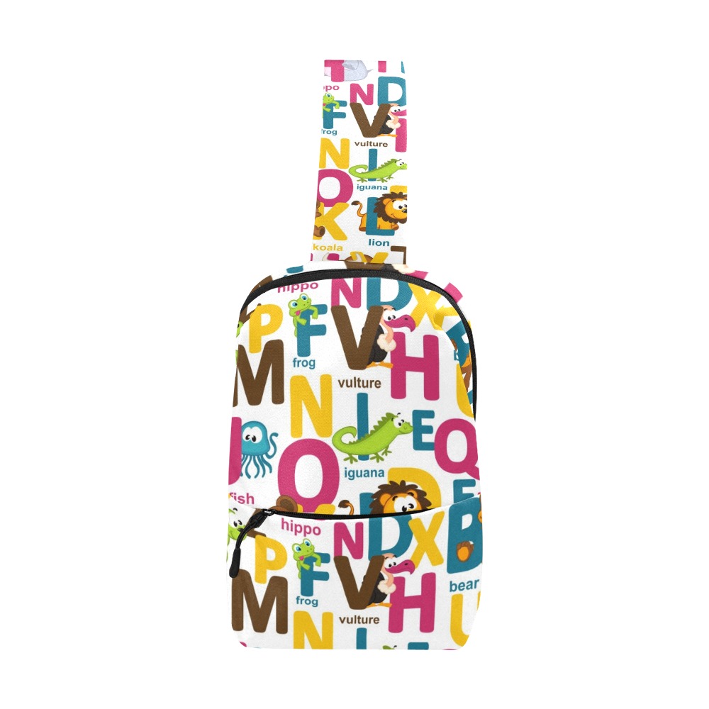 Men's Chest Bag (Model 1678) with colorful letter print | Inkedjoy
