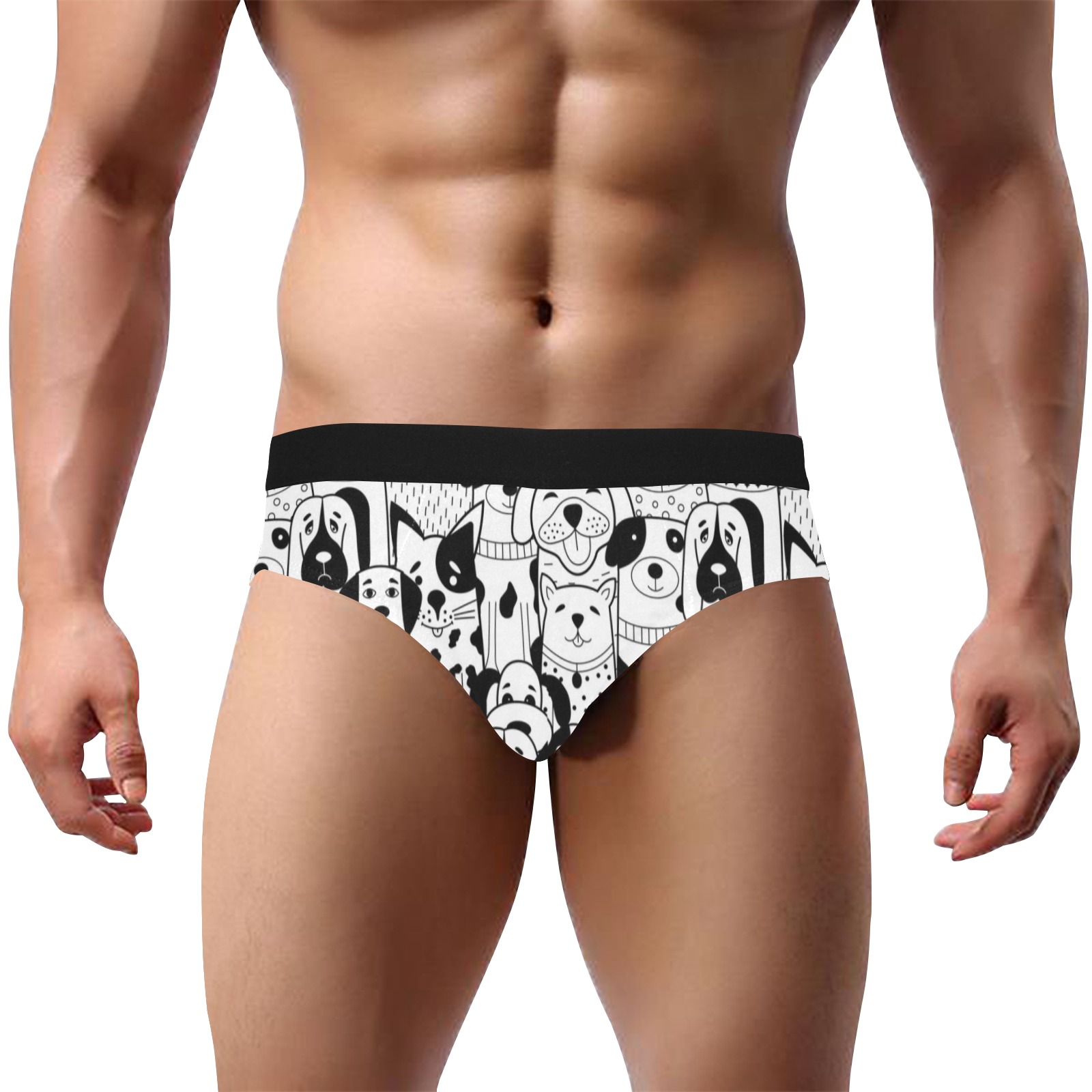 Men's Mid Rise Briefs with All-Over Print - Comfortable and Stylish