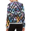 Women's H21 jacket with geometric pattern, striped cuffs