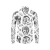 Men's skull pattern long sleeve shirt made of polyester. All over print design.