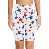 Women's Workout Half Tights with Star Pattern, White and Blue, for Yoga and Fitness