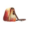 Small Saddle Bag (Model 1649) with abstract pattern, gold-tone hardware and cross-body strap.