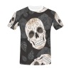 Men's sugar skull T-shirt (Model T40) with black background, all-over print.