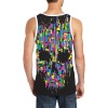 Men's All Over Print Tank Top (Model T57) with pixelated skull design, polyester fabric
