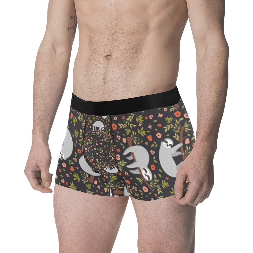 Men's all over print boxer briefs featuring a fun Pac-Man pattern, made of comfortable polyester, perfect for everyday wear.
