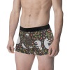 Men's all over print boxer briefs featuring a fun Pac-Man pattern, made of comfortable polyester, perfect for everyday wear.