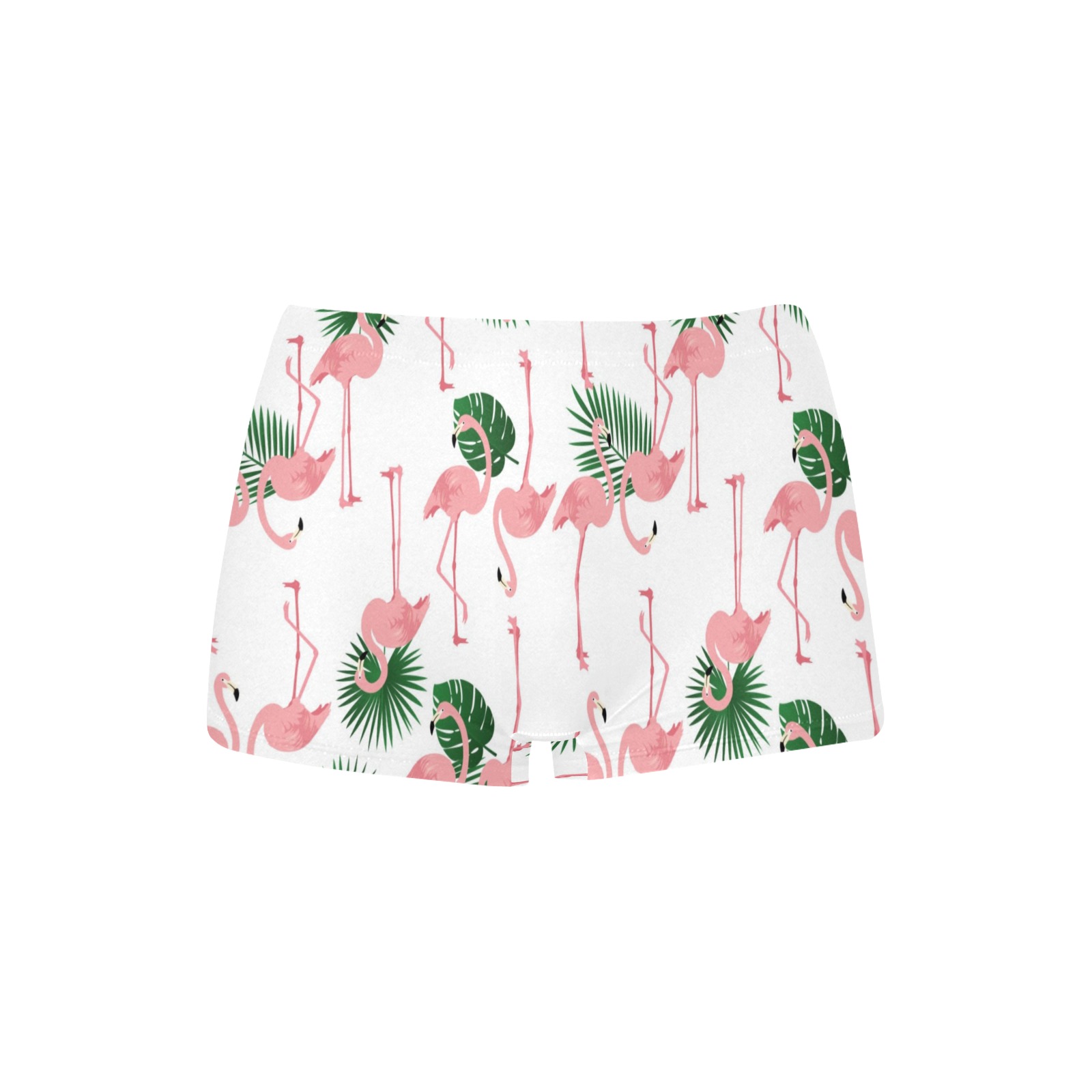 Women's Boyshort Panties (Model L31) with flamingo print. Comfortable, stylish, and perfect for everyday wear.