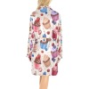 Women's cupcake print night robe, polyester fabric, belt design for comfortable sleep.