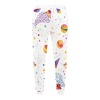 White unisex casual sweatpants (Model L11) with colorful all-over print, elastic waist, casual comfort.