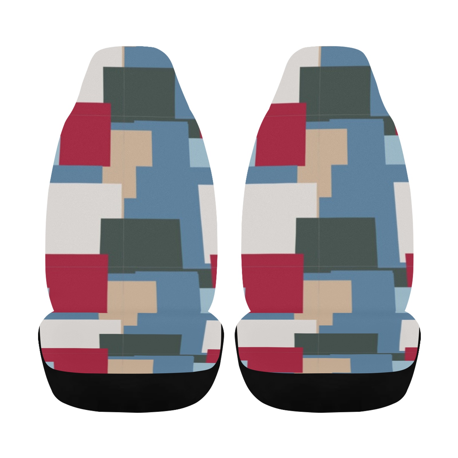 Airbag compatible car seat covers featuring a patchwork design, protecting seats and adding style.