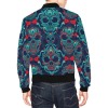 Men's All Over Print Casual Jacket (Model H19) with skull pattern, polyester fabric, full zip.