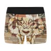 Men's All Over Print Boxer Briefs with Wolf Design, Comfortable Polyester Underwear